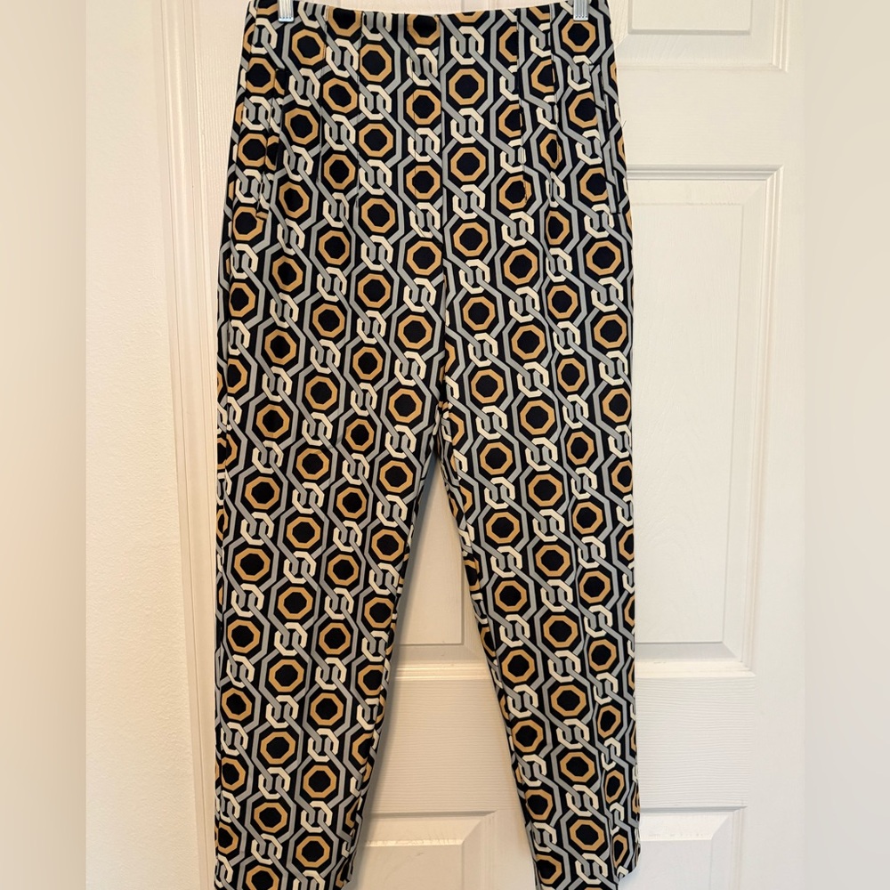 Zara Black and Gold High Waisted Geometric Pants